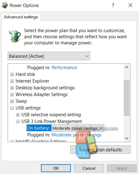 How To Add/Remove "USB 3 Link Power Management" To/From Power Options In Windows 10
