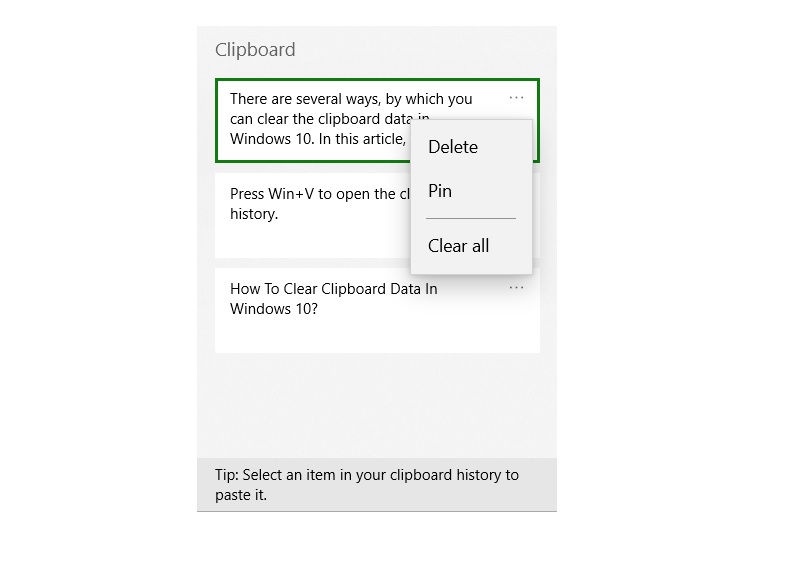 how to clear microsoft clipboard