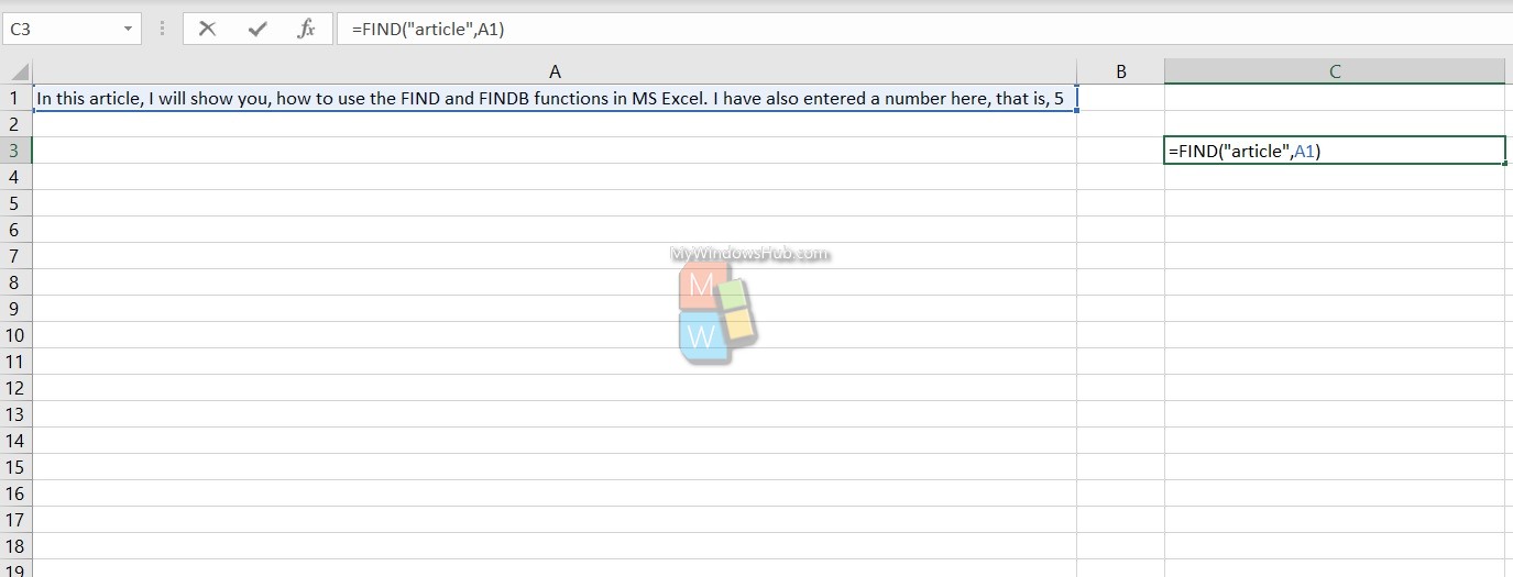 How To Use FIND and FINDB Function In MS Excel