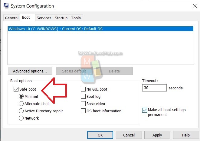 windows safe mode with networking not working