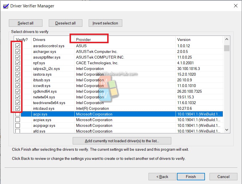 driver verifier manager