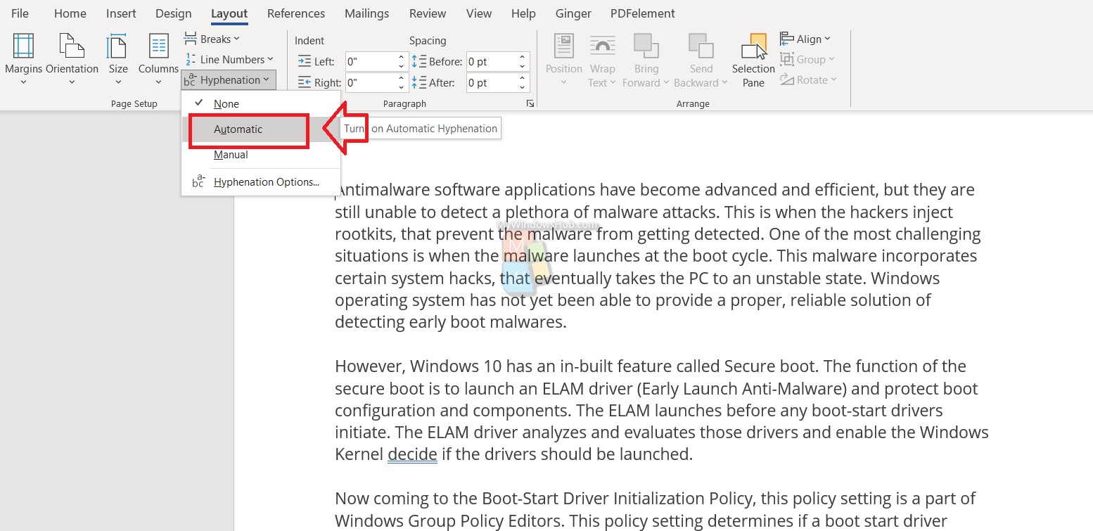 How To Use Hyphenation In MS Word?