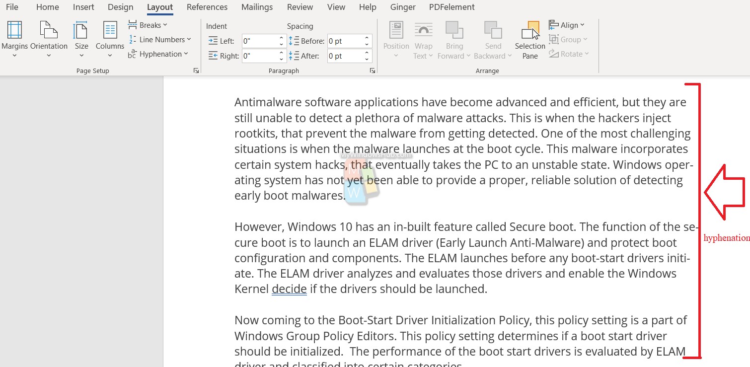 How To Use Hyphenation In MS Word?