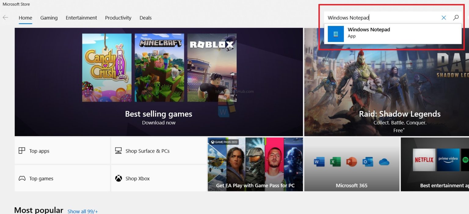 notepad widget windows 10
