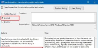 How To Specify Deadlines For Automatic Updates And Restarts In Windows 10? windows update