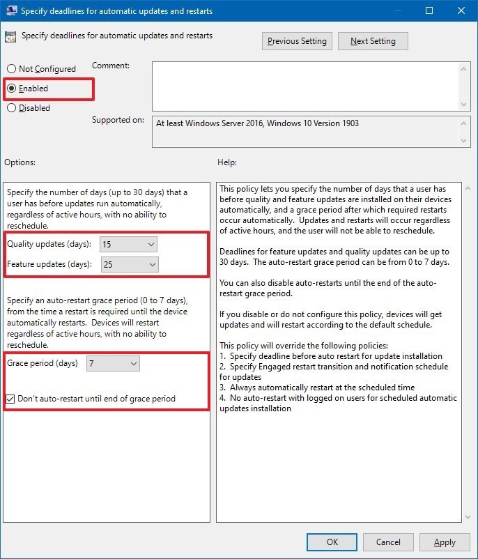How To Specify Deadlines For Automatic Updates And Restarts In Windows 10