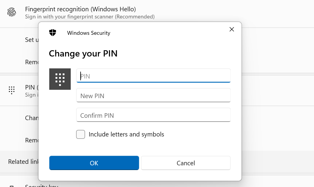 How To Change PIN (Windows Hello) In Windows 11?