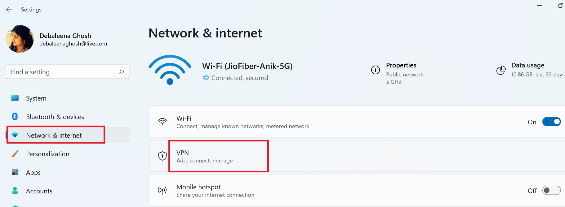 How To Turn On/Off VPN For Roaming And Metered Connection In Windows 11