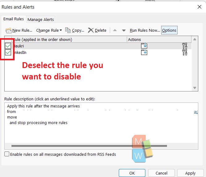 How To Turn Off/ Disable Rules For Microsoft Outlook