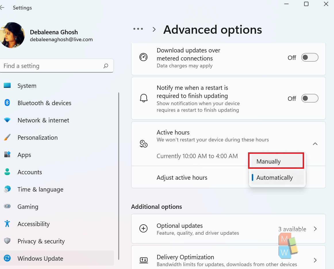 How To Set Active Hours for Windows Update in Windows 11 start time end time